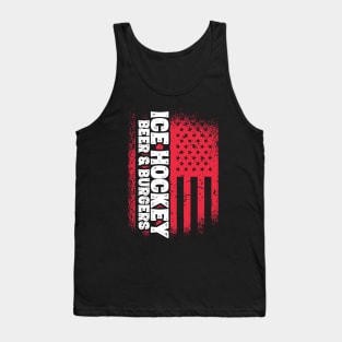 Ice Hockey Beer And Burgers - US Flag print Tank Top